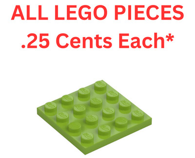 LEGO Plate 4x4 Lime Green 3031 - Genuine LEGO Parts Pieces Bulk