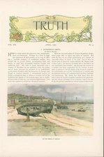 1900 F Hopkinson Smith Artist Beach Cancale Waterway Venice Italy Canal Story T4