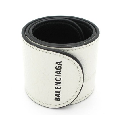 BALENCIAGA Cycle Bracelet 483272 White Leather Bracelet | eBay