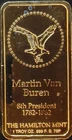 1975 Martin Van Buren Hamilton Mint President EGP Tone-0.999 Silver 1 Oz Art Bar