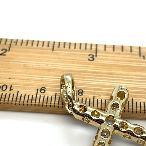 9ct Yellow Gold Cross Pendant 375 Stamp Hallmark 20mmx25mm* Lab Created Diamond - Picture 5 of 10