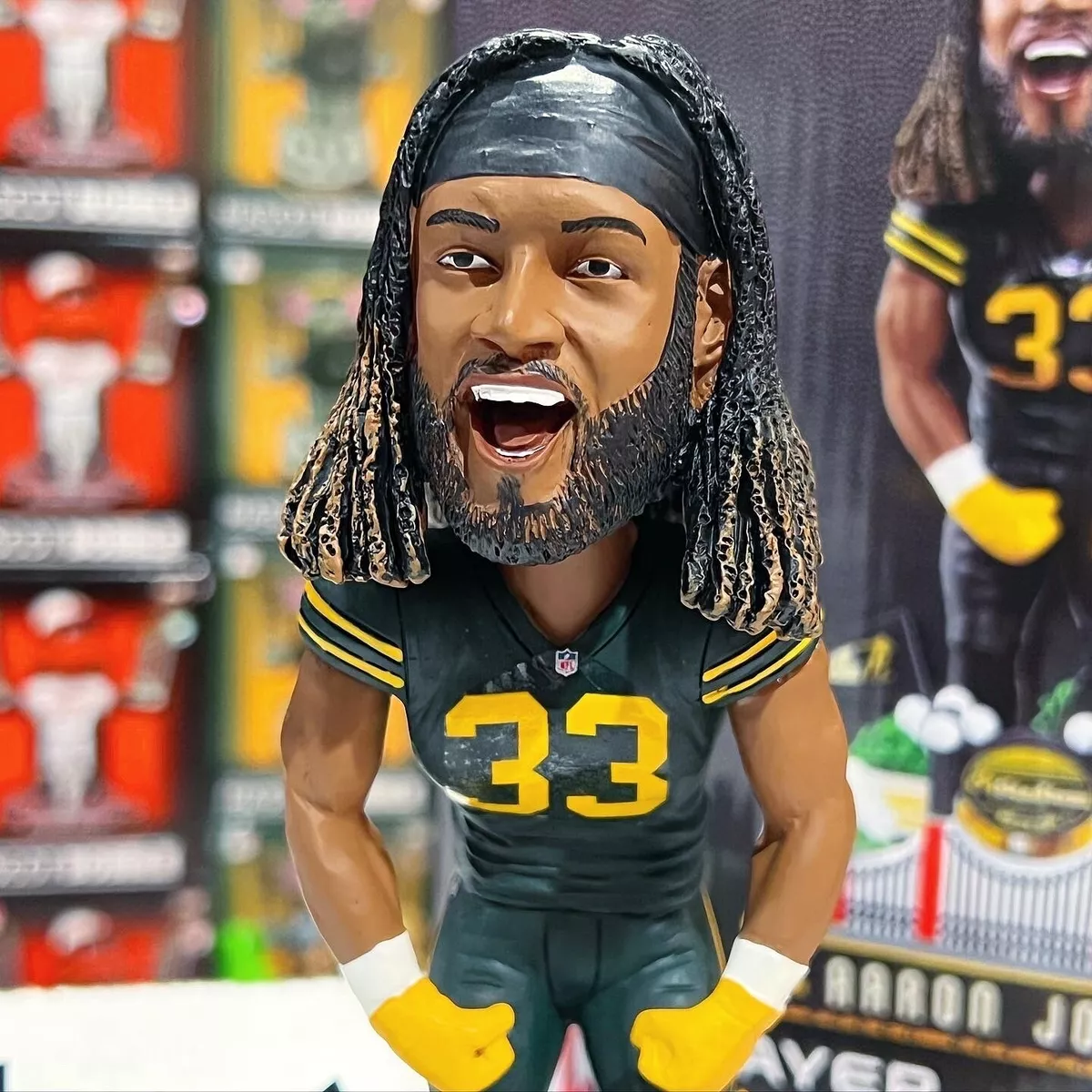 AARON JONES Green Bay Packers "1950 Classic Jersey" NFL Exclusive  Bobblehead