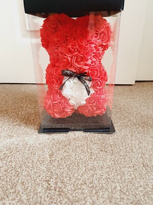 Schaumstoff Blumen Rose Teddybär