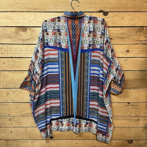 Top túnica Clover Canyon talla grande colorido geométrico moneda dinero - Imagen 5 de 10