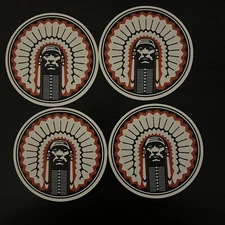 Fighting Illini Chief Illiniwek Coasters - Set of 4  - White