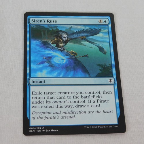 Siren's Ruse MTG 2017 Blue Instant 080/279 Ixalan Common Trading Card - 第 1/2 張圖片