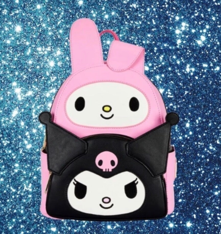 Loungefly Sanrio My Melody & Kuromi Double Pocket Mini  display picture 2