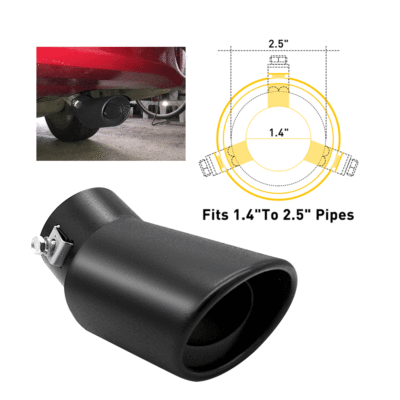 #ad Car Chrome Stainless Steel Rear Exhaust Pipe Tail Muffler Tip Round Accessories $18.04