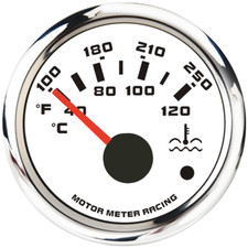 W Pro 52mm 2-116 Water Temperature Gauge C F Red Led Warning Waterproof