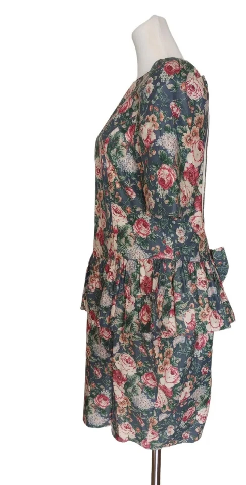 vintage 80s jessica mcclintock gunne sax dress floral cotton tea cottage lace - Image 3 of 4