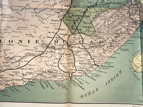 SOUTH AFRICA THEATER OF WAR ANGLO-BOER c. 1900 LARGE ANTIQUE MAP - Picture 7 of 11