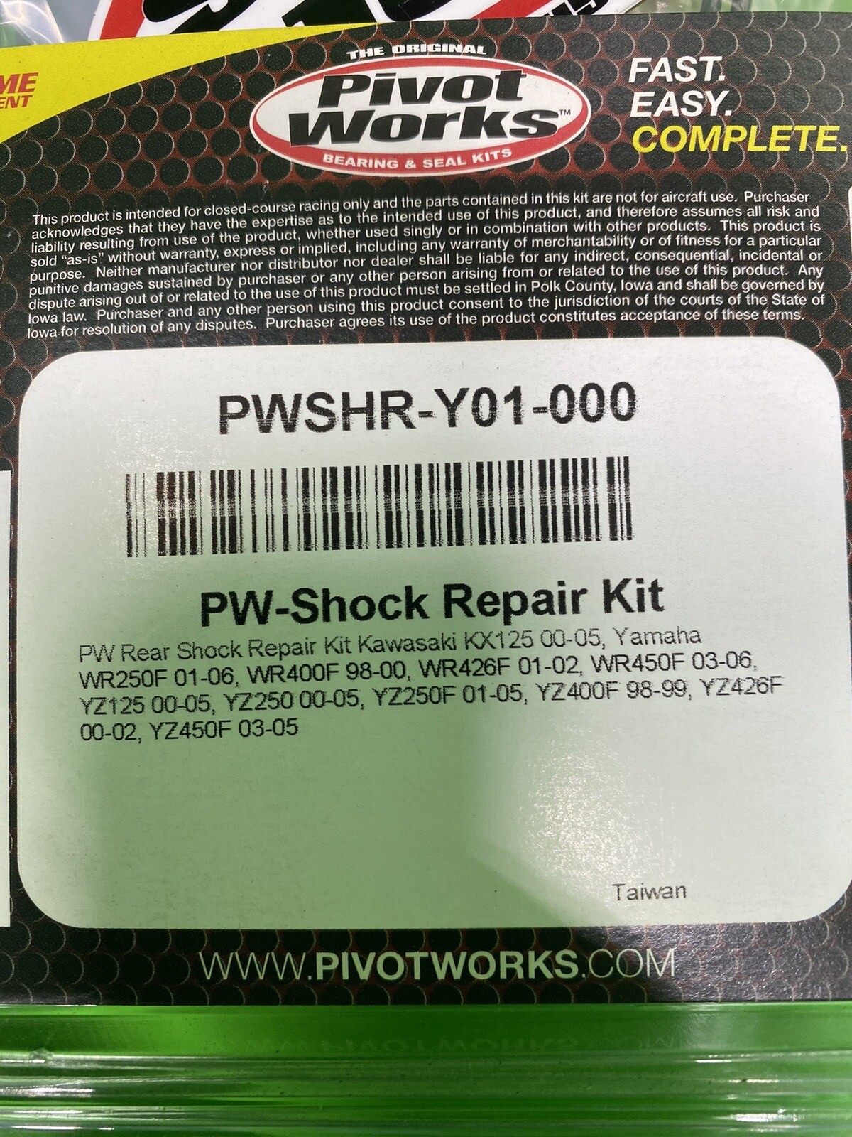 Pivot Works Shock Rebuild Kit PWSHRY03000 for Yamaha YZ250 YZ125