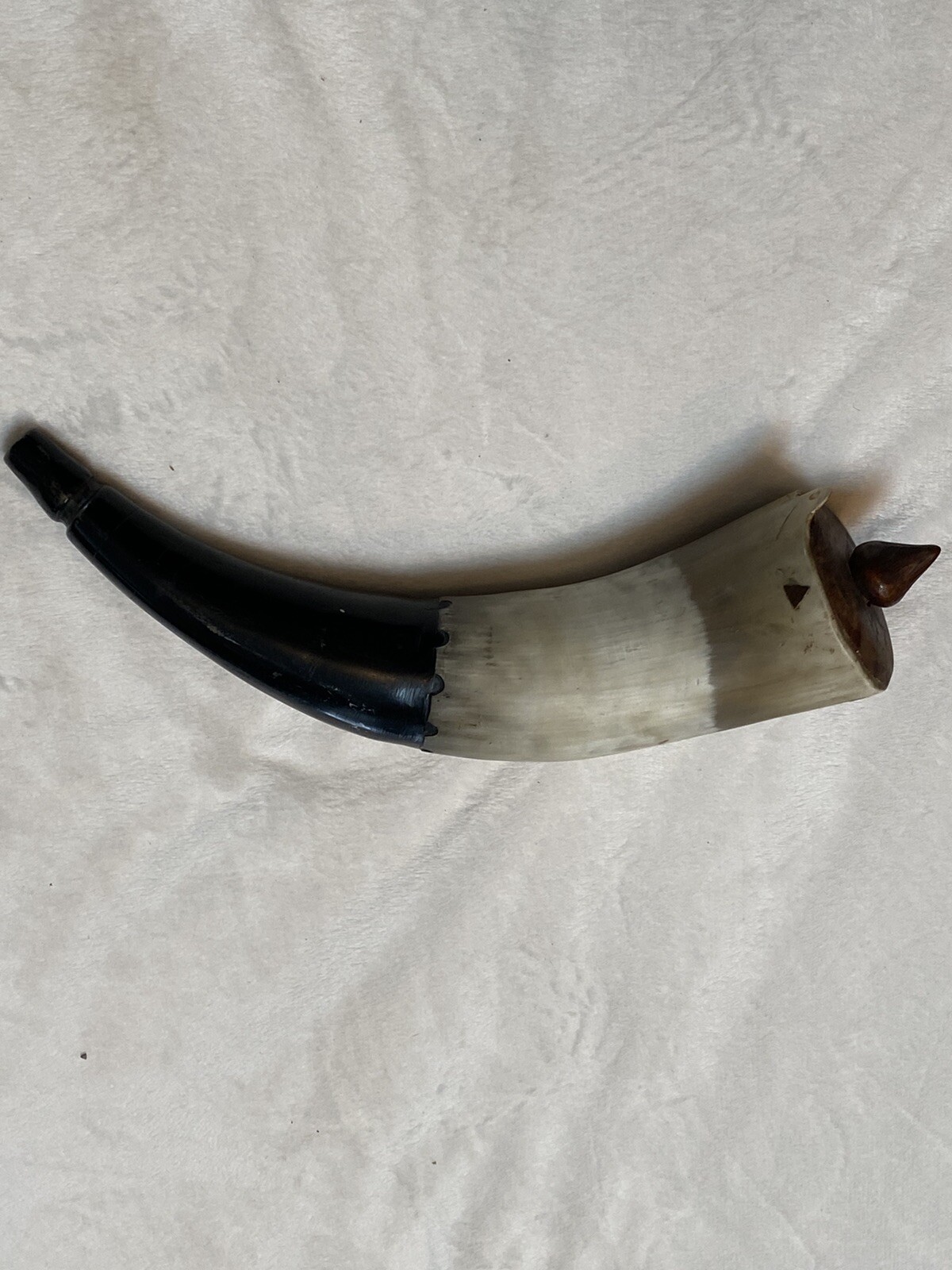 ANTIQUE 19TH CENTURY Horn HANDMADE Inlaid POWDER HORN eBay