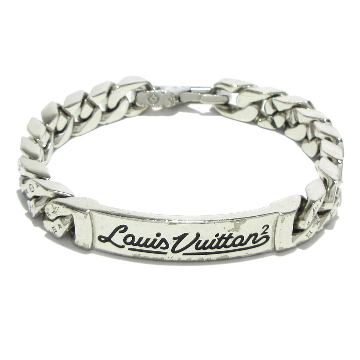 Auth LOUIS VUITTON Bracelet Chain Link Square LV MP3227 Auth LOUIS VUITTON Bracelet Chain Link Square LV MP3227