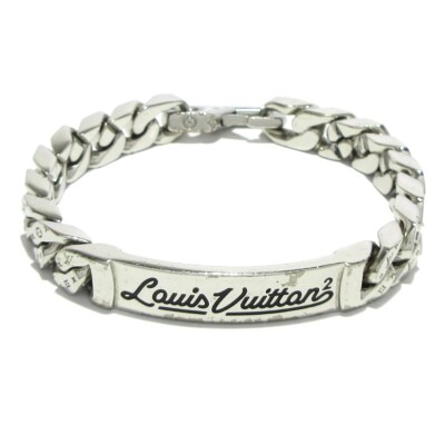 Auth LOUIS VUITTON Bracelet Chain Link Square LV MP3227 Auth LOUIS VUITTON Bracelet Chain Link Square LV MP3227