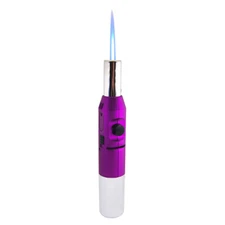 Pen Jet Butane Torch Lighter Safety Lock & Adjustable Flame Refillable Purple