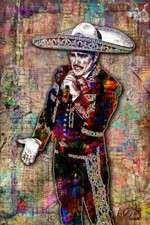 Vicente Fernández 12x18in Poster Vicente Fernández Pop Art Print Free Shipping