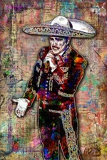 Vicente Fernández 12x18in Poster Vicente Fernández Pop Art Print Free Shipping
