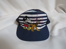 Disneyland Embroidered Mickey  Pluto Trucker Hat Snap Back Kids Cap Blue Y2K