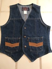 Vintage 70s Barnstormer Original BIG E Levis Denim Jean Vest XS See Measurements
