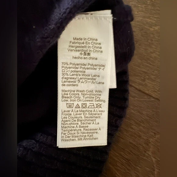 J. Crew Men's Navy Supersoft Lambswool Blend Crewneck Sweater, Size Large - Image 4 of 4