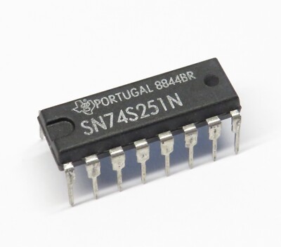 5 Stück SN74S251N 1-of-8 Line Data Selector/Multiplexer DIP16, Texas Instruments