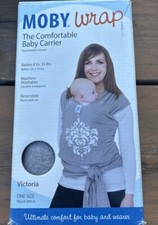 New Moby Wrap The Comfortable Baby Carrier - Victoria Gray 100 Authentic