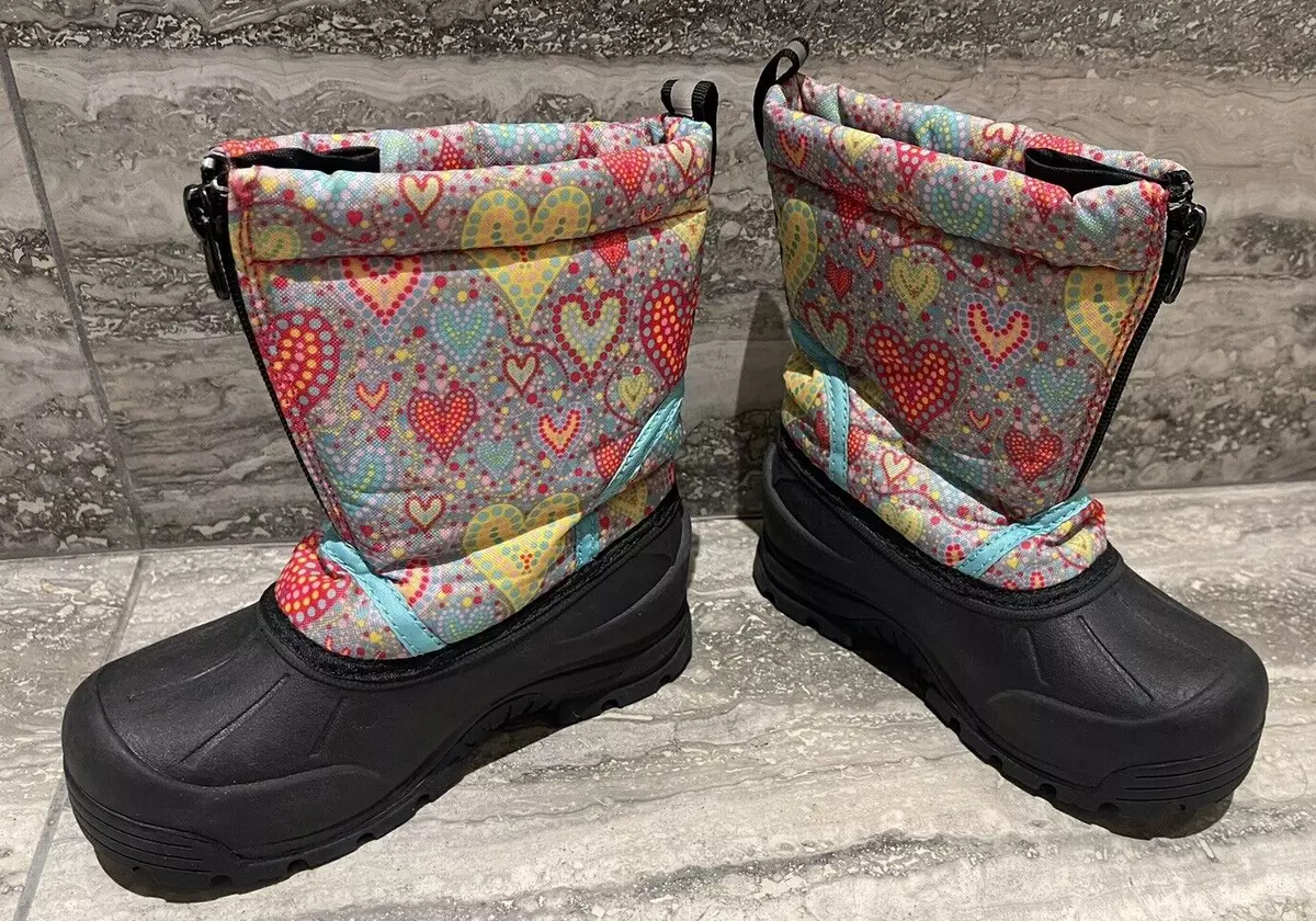 NORTHSIDE GIRL TODDLER ICICLE SNOW BOOTS INSULATED WATERPROOF ZIP UP SIZE 10 EXC