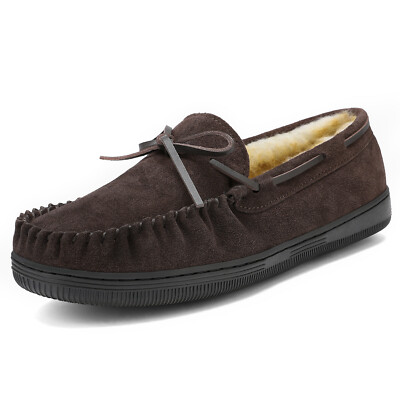 Men's Casual Home Loafers Slippers Moccasins Toe Warm