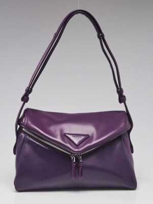 Prada Viola Padded Nappa Leather Signaux Shoulder Bag 1BC165