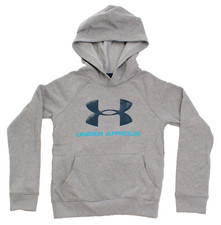 Under Armour Little Boy's YXS Size 7 Gray Hoodie Hooded Sweatshirt Coldgear