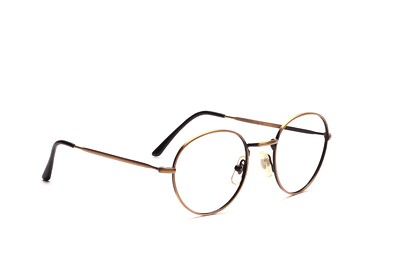 Panto Brille Metallfassung Mod 1530 in Antikgold von 42 mm bis 48 mm mit Pads