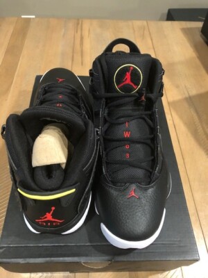 Air Jordan 6 Rings Shoes Black Red White \