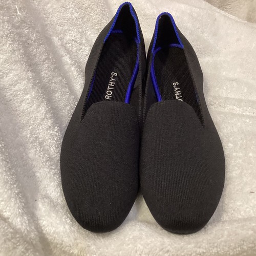 Rothy's The Loafer Black Solid Knit Fabric Slip On Everyday Shoes~Womens US 10