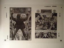 2nd JSA / JUSTICE LEAGUE OF AMERICA # 65 DICK DILLIN COVER & Pg 1 PRODUCTION ART