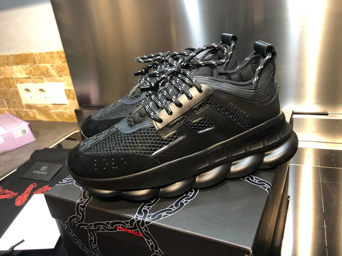 Versace Chain Reaction Black Sneakers