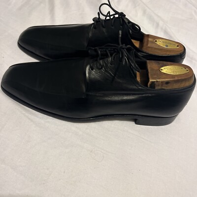 BALLY Black Oxford Mens Leather Shoes Size 10 D Made in  display picture 1