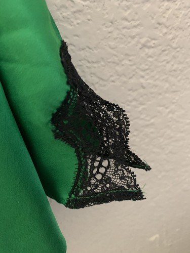 Victoria's Secret Kelly Green Black Lace Pajama Set Cami & Shorts Sz Lrg Y2K - Picture 11 of 16