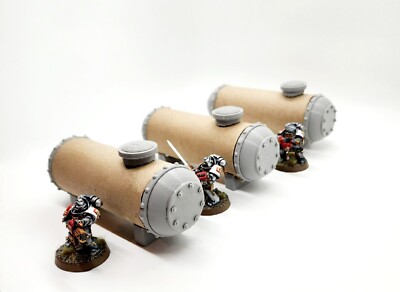 3d Printed SciFi Terrain Toiletpaper Roll Industrial Tanks 4 Tabletop Wargames 