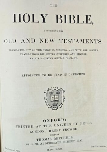 The Holy Bible Old and New testaments Oxford 1897 True Antique - Picture 13 of 17