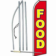 Food Flag Flutter Feather Banner Swooper Advertising Bundle Kit COMPLETE