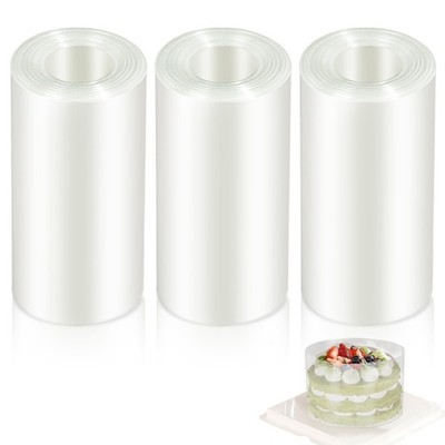 3 Roll 4x394 Inch Cake Collar Baking Transparent Acetate Sheet Plastic Wrap