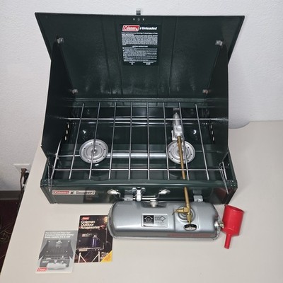 Vintage Coleman Powerhouse 414-700 Dual Fuel 2-Burner Camp Stove