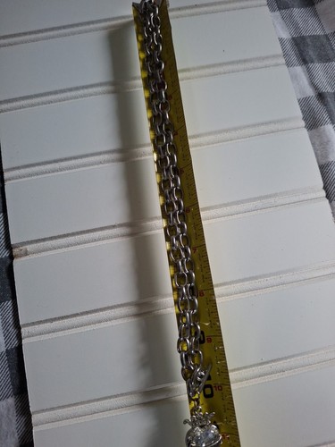 De Colección Y2K Juicy Couture Grueso Collar Cadena Corona Corazón Colgante Palanca Plata T. - Imagen 7 de 19