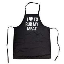 I Love to Rub My Meat Apron Funny Summer Cookout Aprons