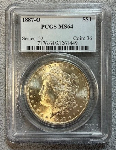 1887-O Morgan Silver Dollar - PCGS MS 64