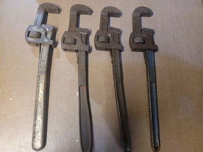 Vintage 18'' Pipe Wrenches (Lot Of 4) (Stillson, Tobrin, Lakeside, Northern King)