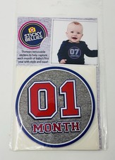 Sticky Bellies Baby's 1st Year Milestone Boy Sticker Set "Sporty Shorty" NIP
