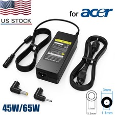 For Acer Aspire One Laptop Power Supply AC Adapter Charger Cord 19V 45W / 65W US