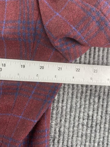 Tommy Hilfiger Sport Mantel 40 L Rot Wolle Windowpane Luxus Designer Premium Ethan - Bild 2 von 15